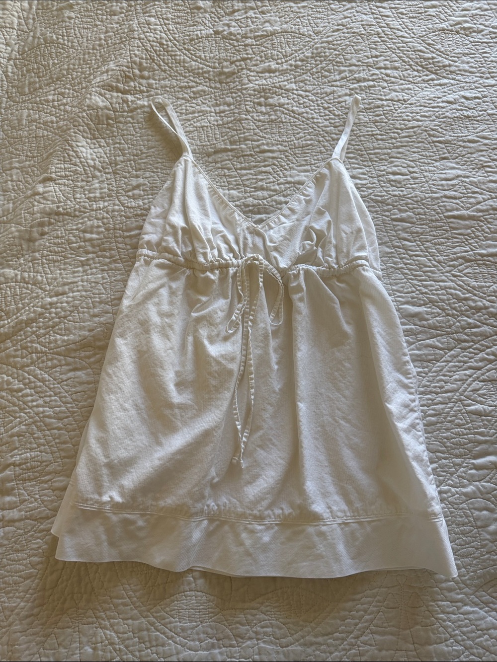 Vintage GAP White Babydoll Spaghetti Strap Tie-Front Tank